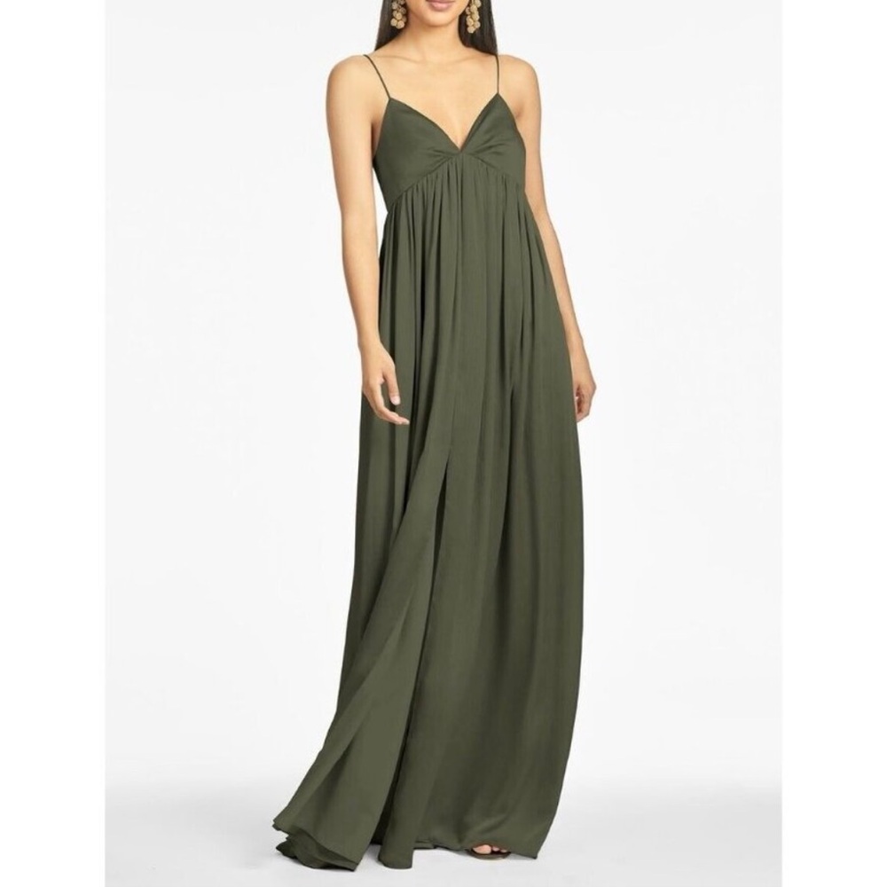 Sachin & Babi Moss Green Jessica Sleeveless Flowy Maxi Dress Gown - Reemoly